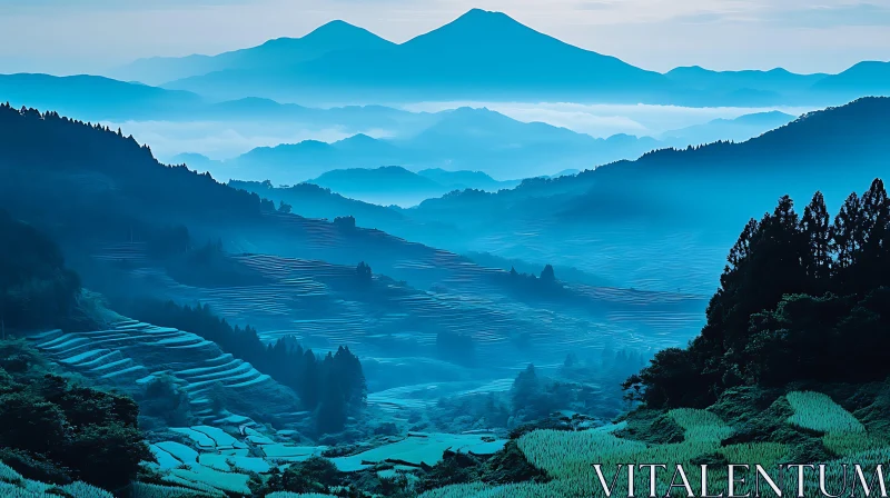 AI ART Misty Mountain Terraces