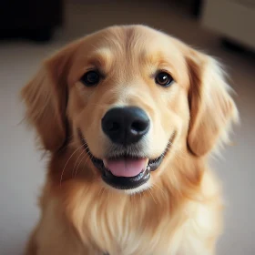 Joyful Golden Retriever Dog Close-Up