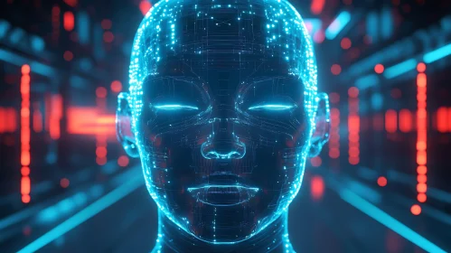 Futuristic AI Glowing Portrait