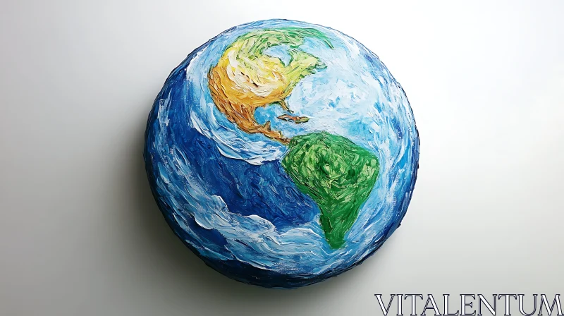 AI ART Painted Globe of Earth