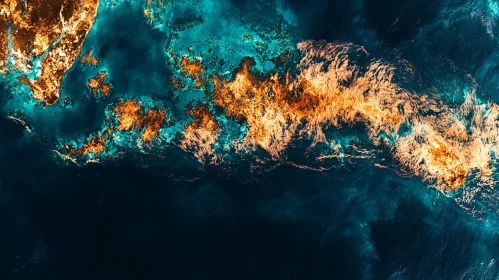 Aerial Seascape Abstract Turquoise Water