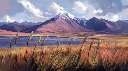 Tranquil Mountain Range Art