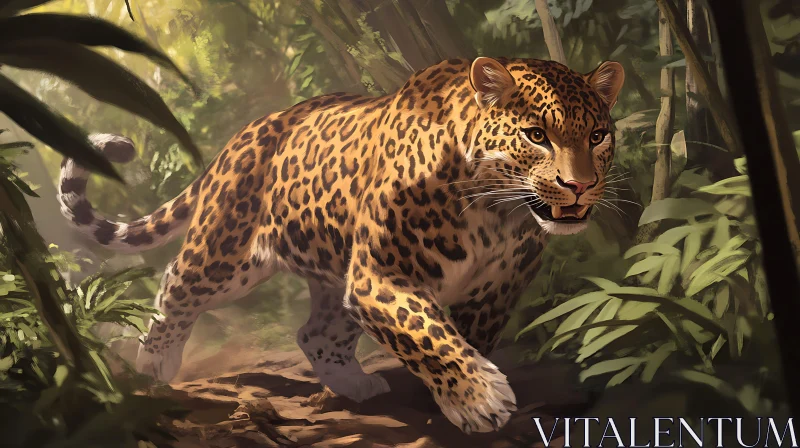 Wild Leopard Portrait AI Image