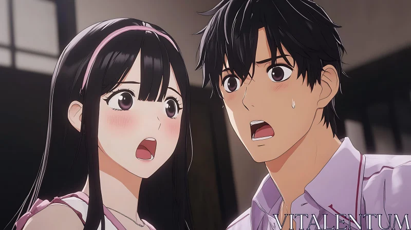 Surprised Anime Duo in Detailed Art AI Image