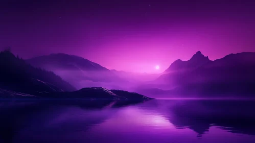 Tranquil Purple Landscape at Sunset