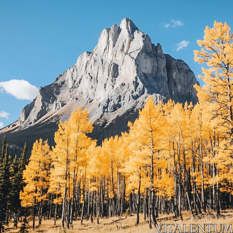 Autumnal Mountain Landscape AI Image