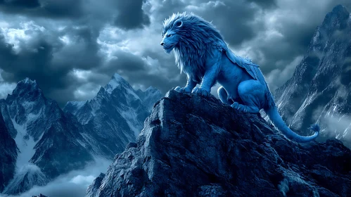 Lion on Mountain Peak