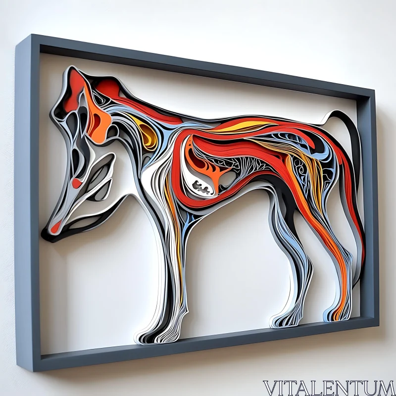 Detailed Paper Quilling Fox Art AI Image