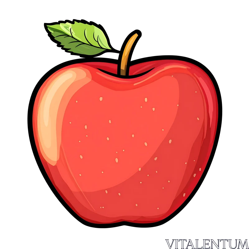 Illustration of a Fresh Apple AI Image