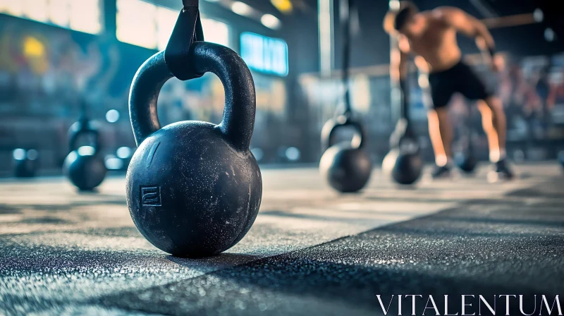 Kettlebell Training in Gym AI Image