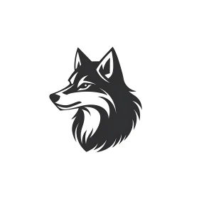 Black and White Wolf Portrait