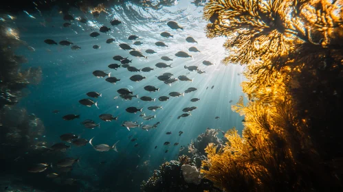 Sunlit Fish in Azure Waters