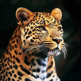 Detailed Leopard Face Close-Up