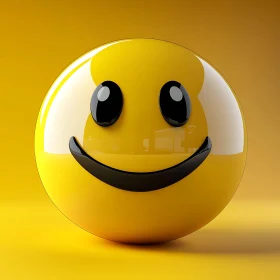 Cheerful Yellow Smiley Face Art