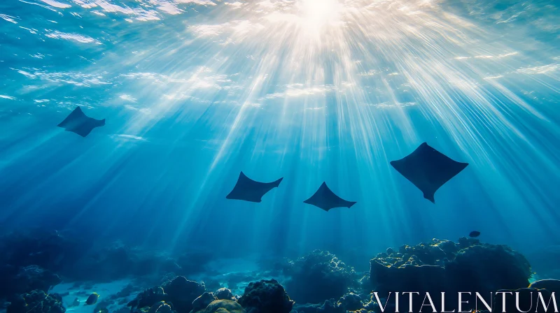 AI ART Underwater Rays and Sunlight