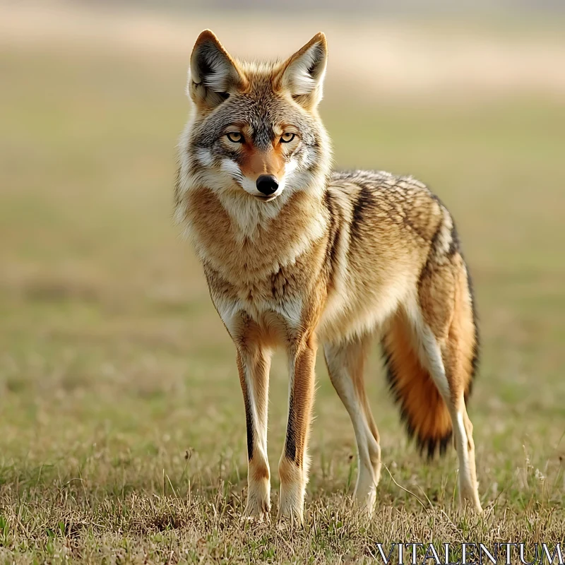 AI ART Wild Coyote Stares Intently