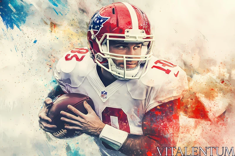 AI ART Artistic Depiction of an American Football Player in Action