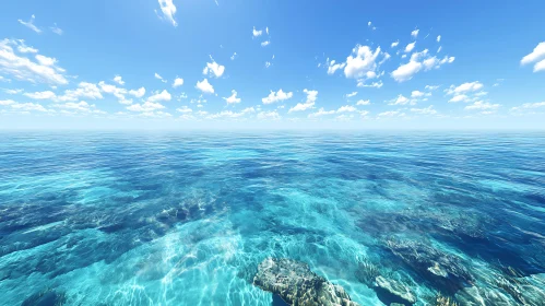 Blue Ocean and Sky Landscape