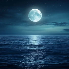 Tranquil Moonlight Reflections on the Sea