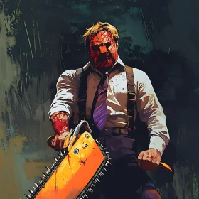 Chainsaw Horror Character