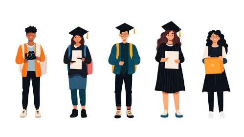 Graduation Day: A Group of Happy Students