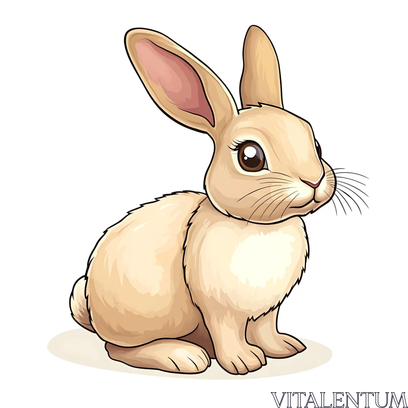 Beige Rabbit Cartoon Character AI Image