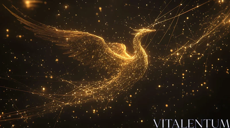 AI ART Phoenix Rising from Digital Embers