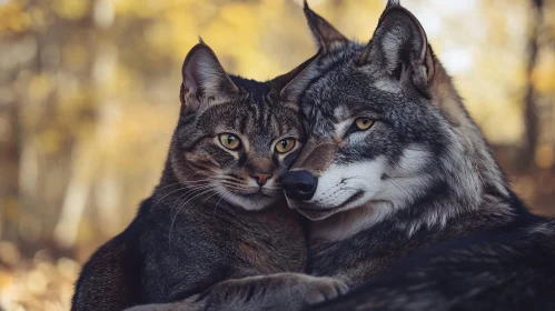 Harmony Between Cat and Wolf