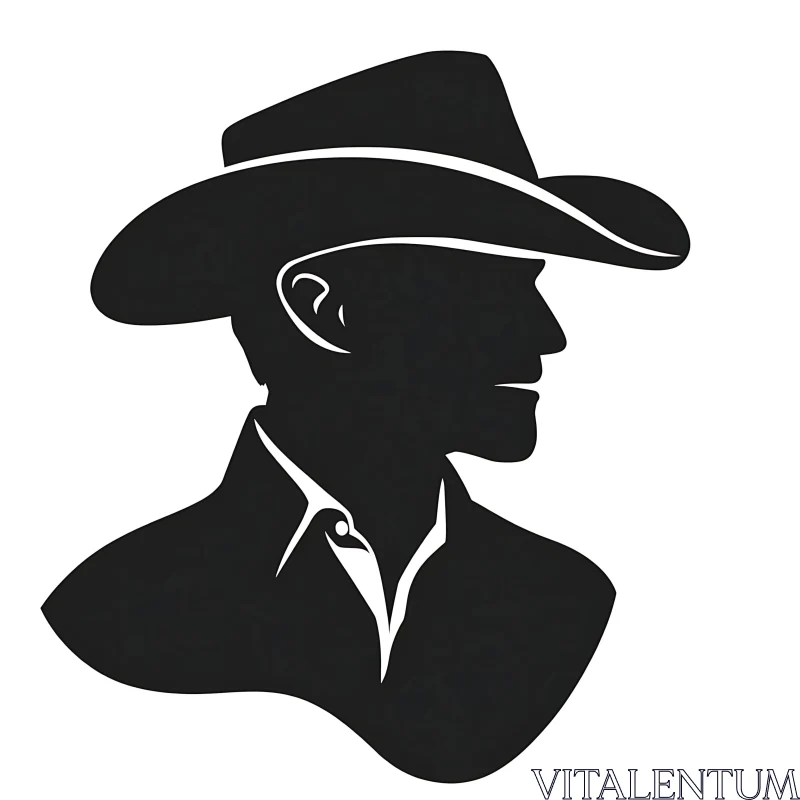 Cowboy Silhouette Art - Western Icon AI Image