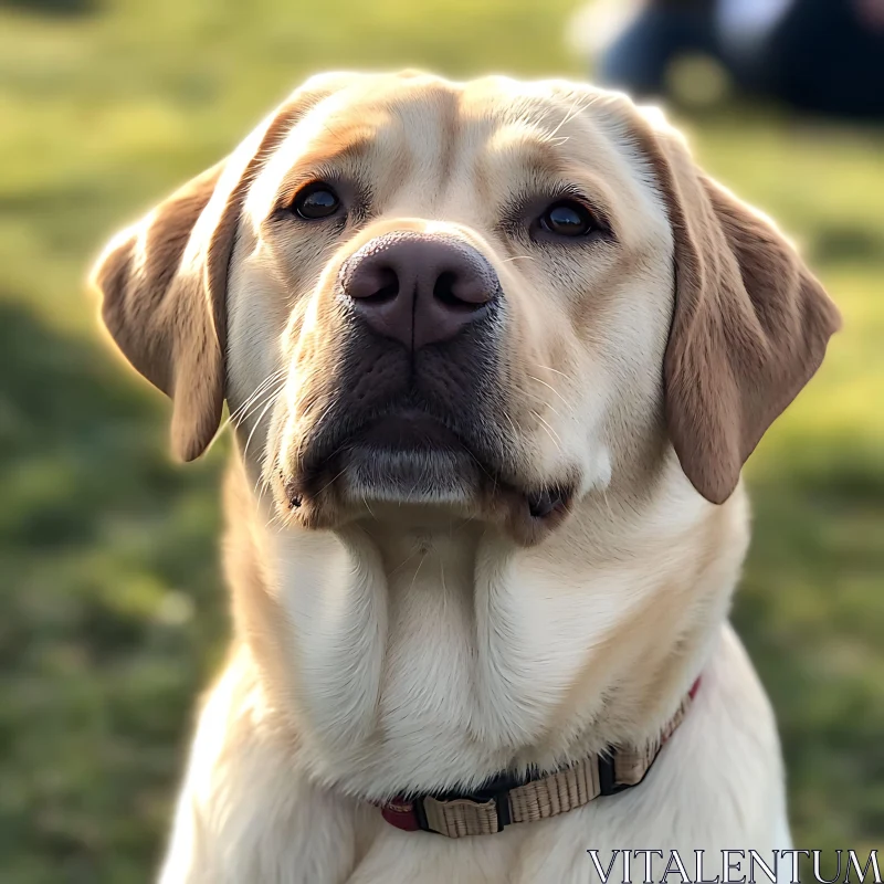 Golden Labrador Retriever Portrait in Natural Light AI Image