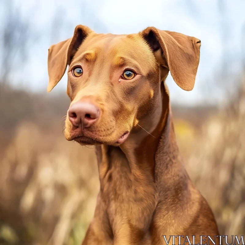 AI ART Brown Dog Portrait in Nature