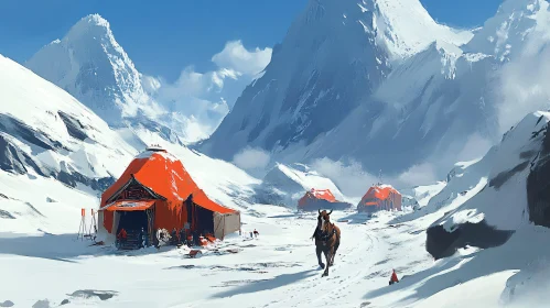 Winter Camp in the Mountains