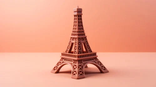 Eiffel Tower in Pink Terracotta: A Playful 3D Still-Life