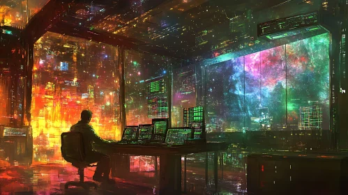 Abstract Technology Room