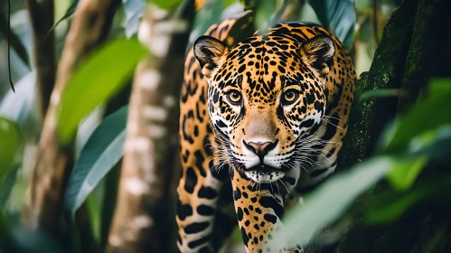 Jaguar Among Leaves