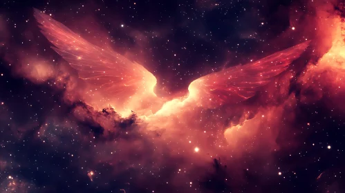 Celestial Wings in Starry Sky
