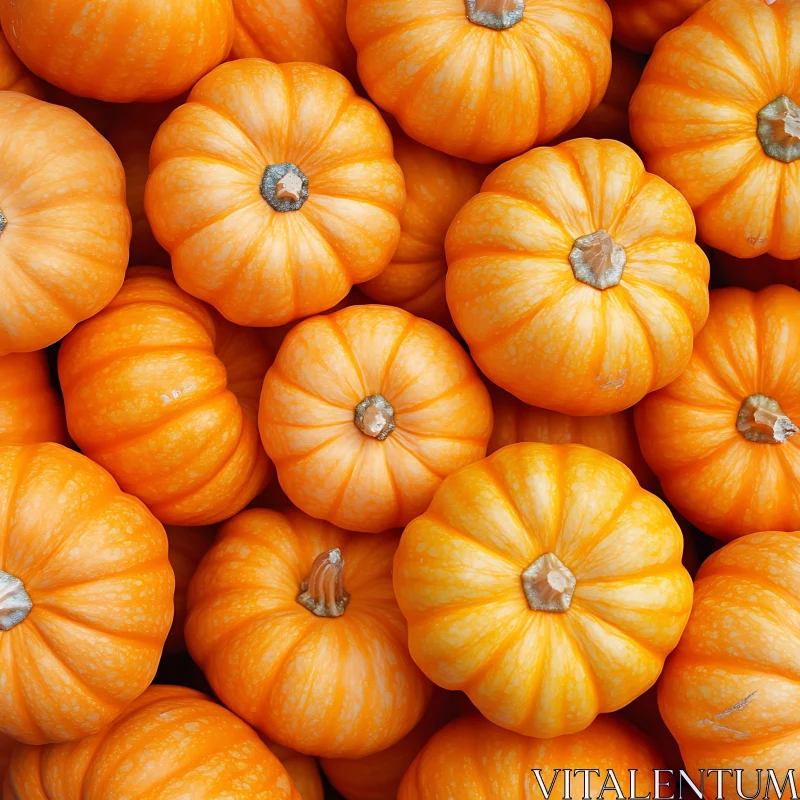 Autumnal Array of Orange Pumpkins