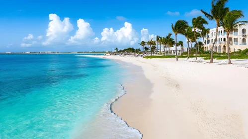 Idyllic Beach Paradise with Palm Trees