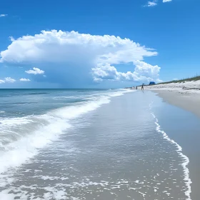 Coastal Tranquility: Beach and Sky
