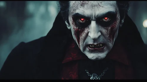 Fearsome Vampire with Red Eyes