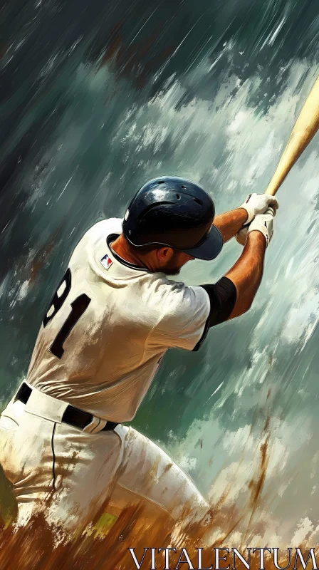 AI ART Baseball Player Painting in Action  AI Generated Image