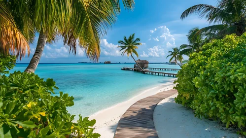 Paradise Island View with Turquoise Ocean