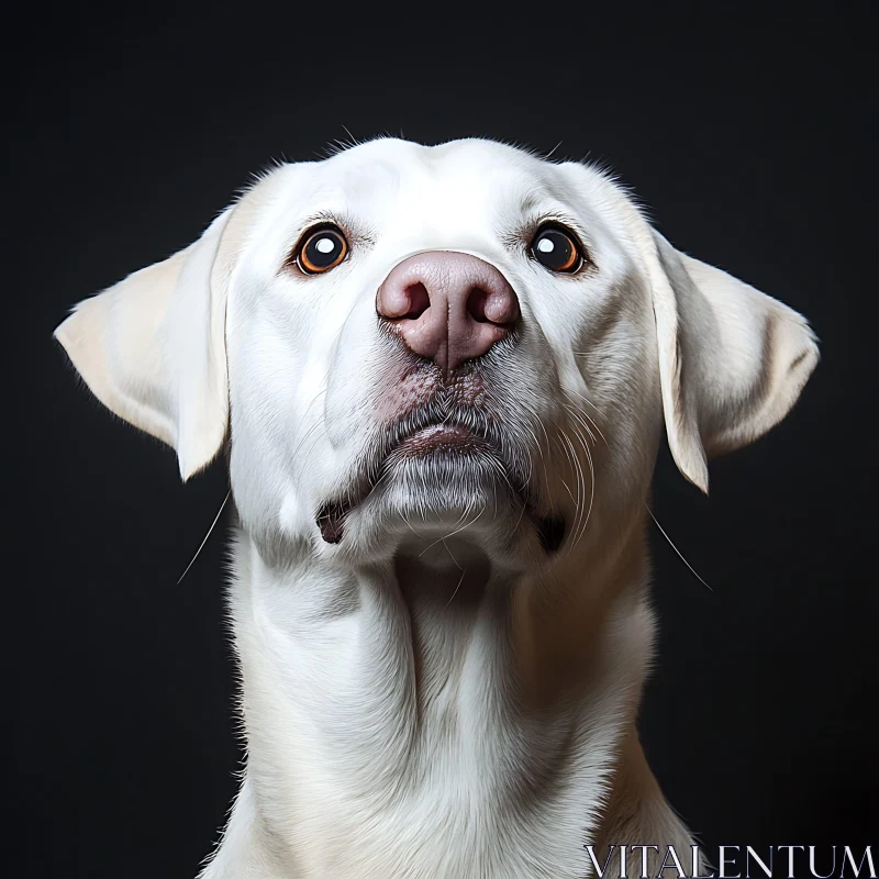 Expressive White Dog Portrait