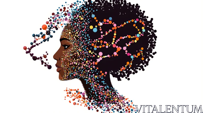 Abstract Portrait of a Woman with Afro