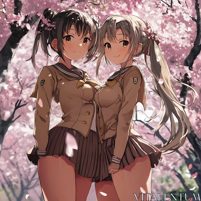 Cherry Blossom Anime Scene