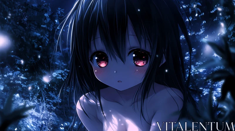 Mystical Anime Nighttime Scene
