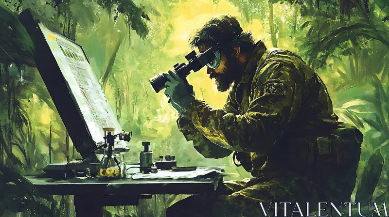 Scientist in Jungle Lab AI Image