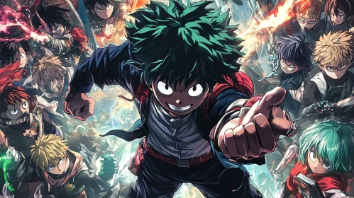 Energetic Anime Characters Showcasing Powers