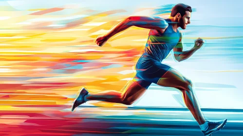 Energetic Runner in Motion Capturing the Essence of Speed