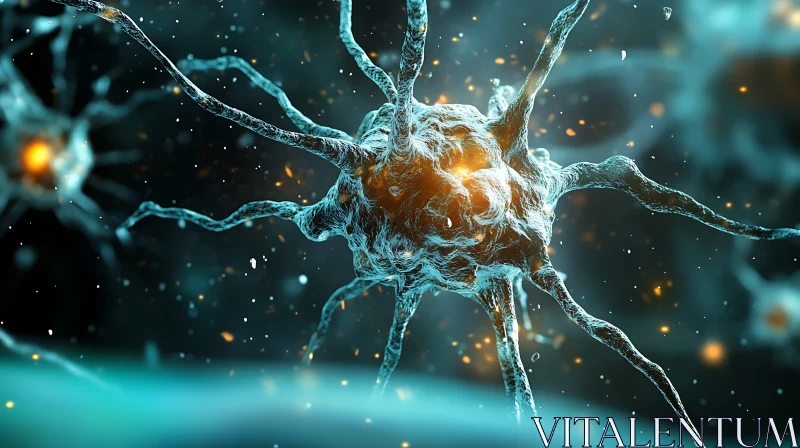 Microscopic View of a Neuron Cell